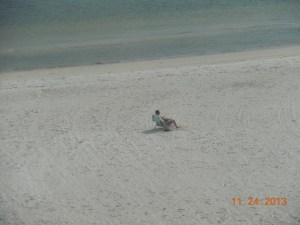 Ty with the beach to himself Ft Myers Beach 2013-11-24